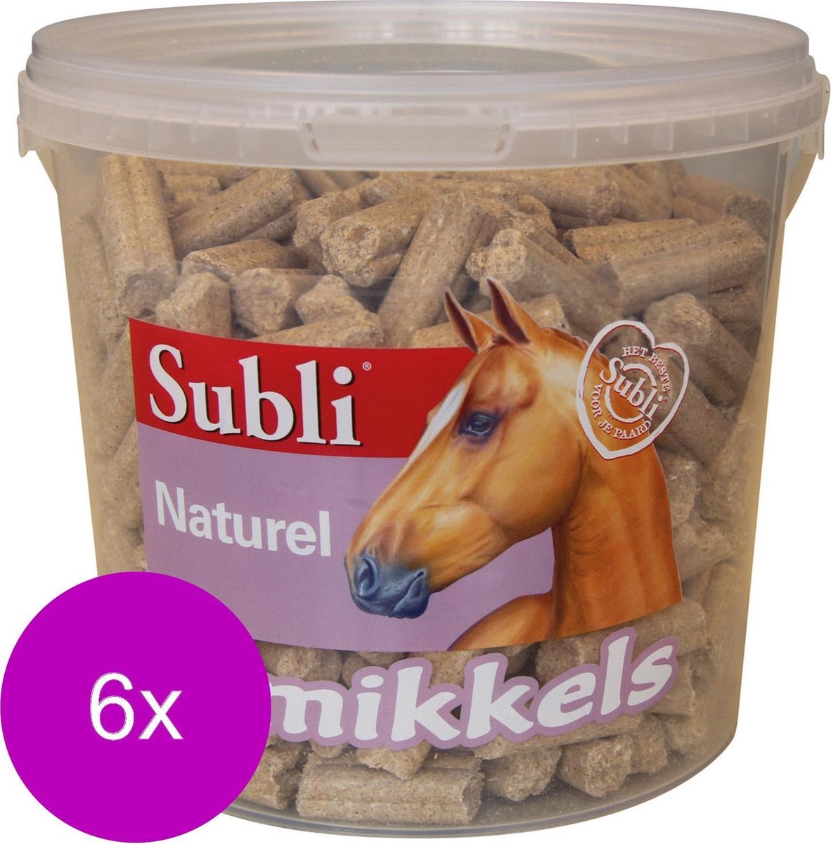 Subli Smikkels Naturel - Paardensnack - 6 x 1.5 kg