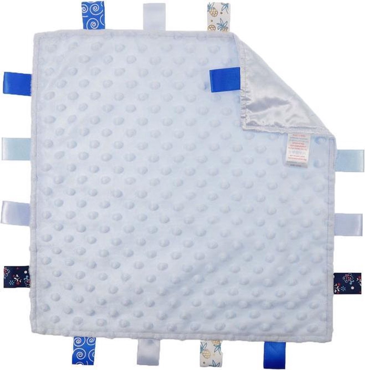 Soft Touch Knuffeldoekje Met Labels Blauw 35 Cm