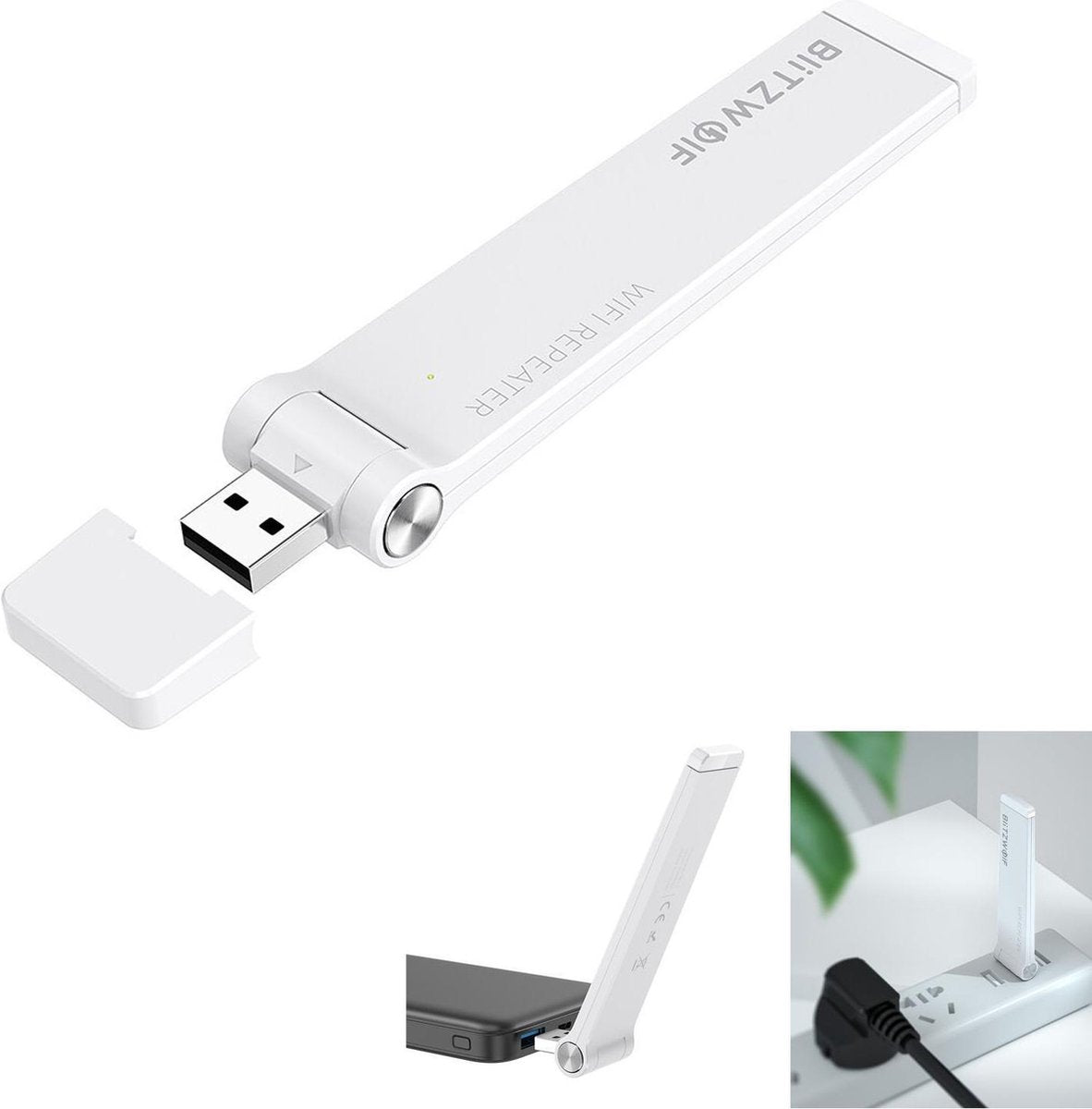 Blitzwolf  BWNET4 USB WiFi Repeater Wifi Extender - Wit