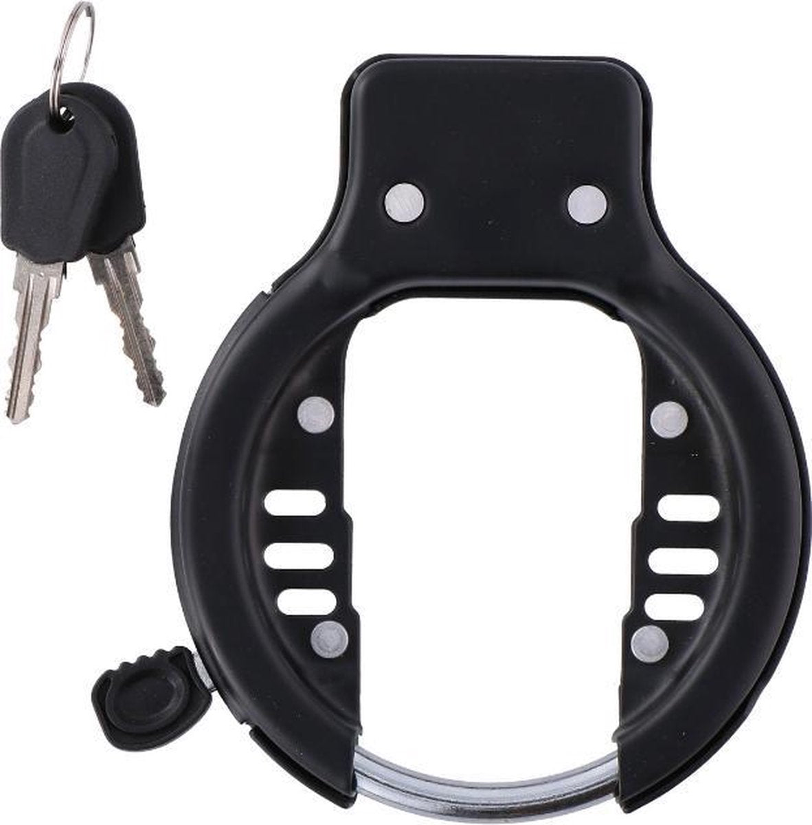 Ringslot fiets - Fietsslot - Dunlop - Anti diefstal - Zwart - Universeel - Gehard staal - Met 2 sleutels