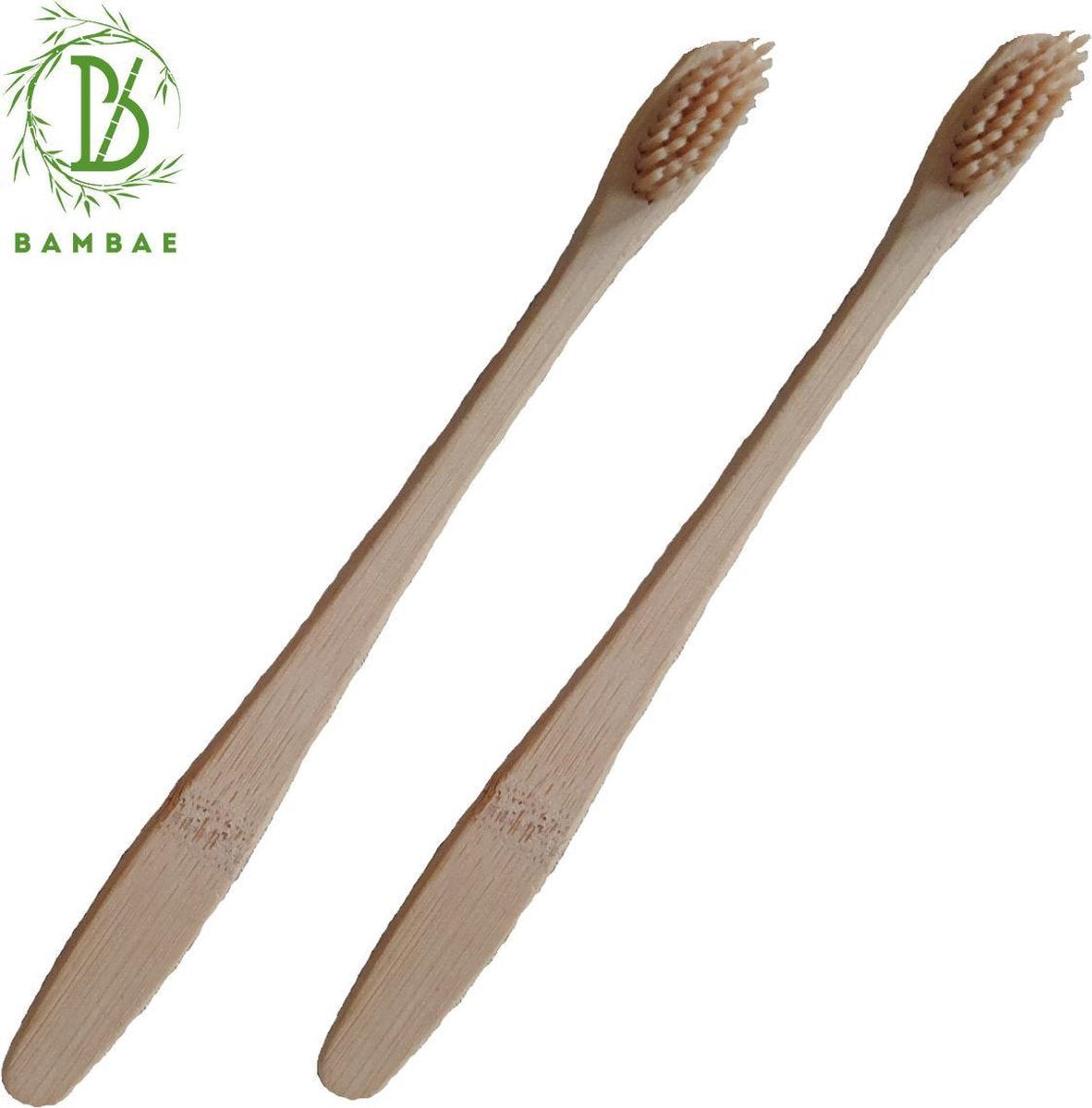 Bambae Tandenborstels van Bamboe 2x - Tandenborstel Set van 2 - Zero Waste - Duurzaam Leven - Lief voor de Planeet - Biologisch afbreekbaar