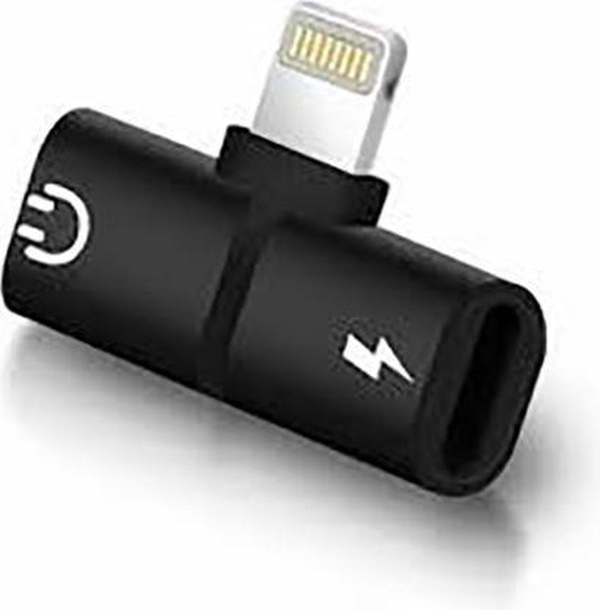 Audio Adapter Splitter Zwart - Opladen en Audio Beluisteren - iPhone - iPad - Nieuw Model
