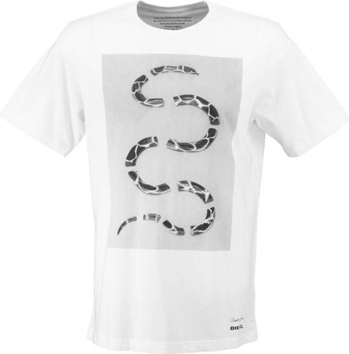 Diesel stevig zacht wit t-shirt relaxed fit valt ruim - Maat XL