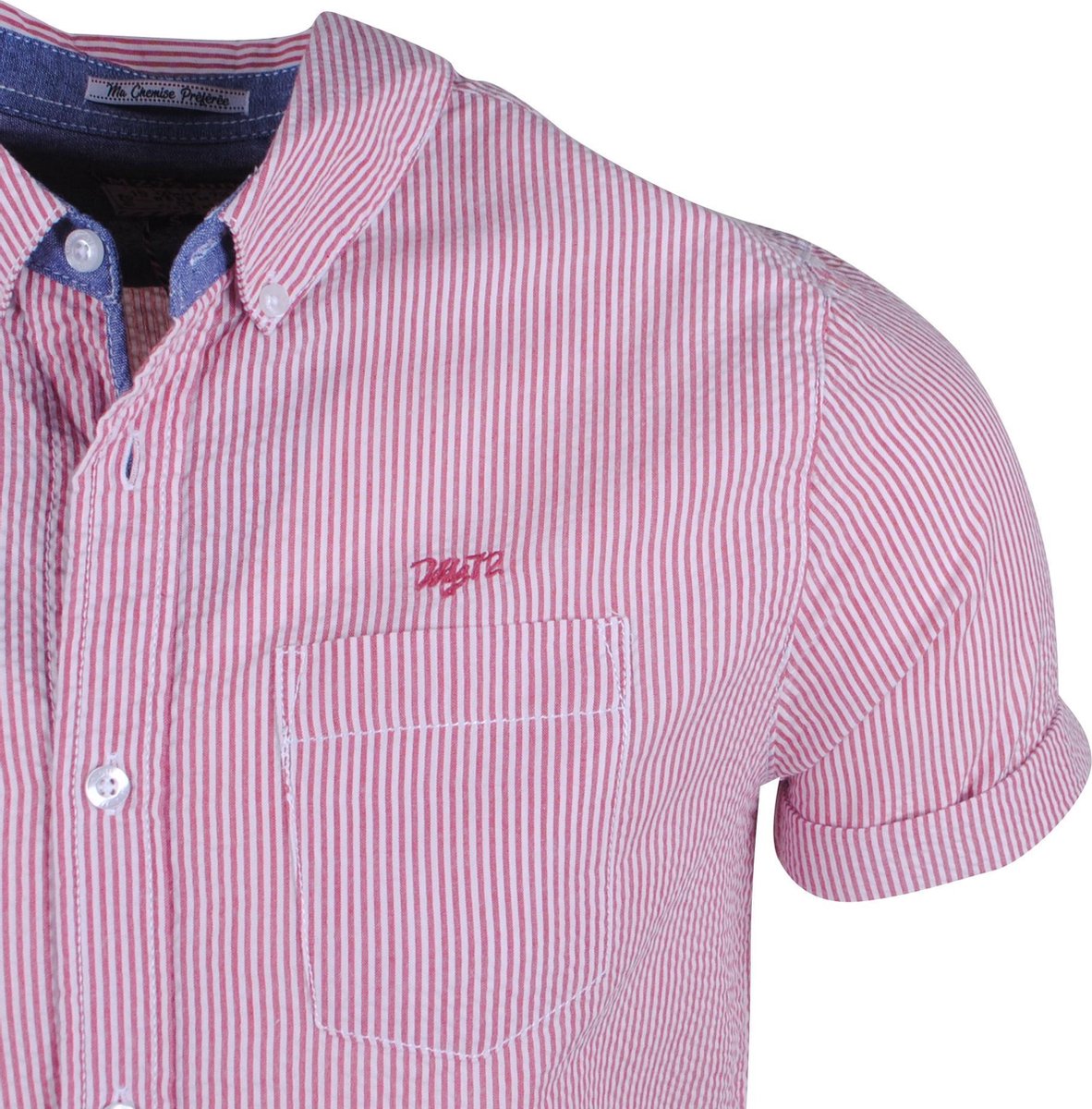 MZ72 - Heren Korte Mouw Overhemd - Chic - Rood