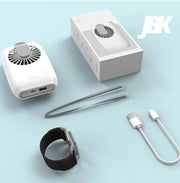 JBK® Draagbare Ventilator & Powerbank - Oplaadbare Ventilator - 2 in 1 Airco - Powerbank - Telefoon koord - Portable Fan - Verstelbare ventilator - Deskfan