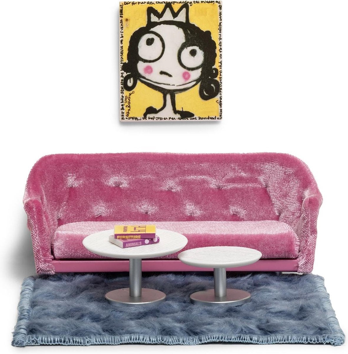 Lundby poppenhuis Set - Woonkamer (roze)