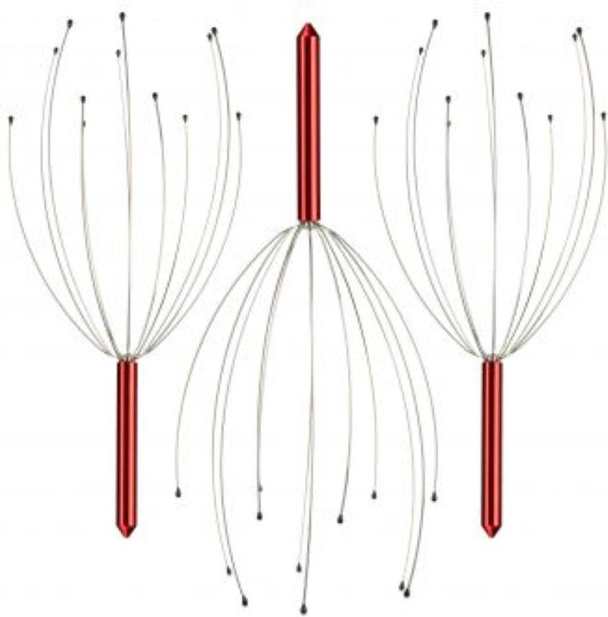 Ruuf-Drops*- Hoofdmassage Spin- Rood- 3 Stuks- Hoofdmassage- Hoofdspin massage- Massage spin- Hoofd Massage- Ruuf-Drops- Luxe Hoofdspin- Nek Massage- Massage Apparaat- Metaal- Sensationele Hoofdmassage Spin- Anti-Stress- Relaxen
