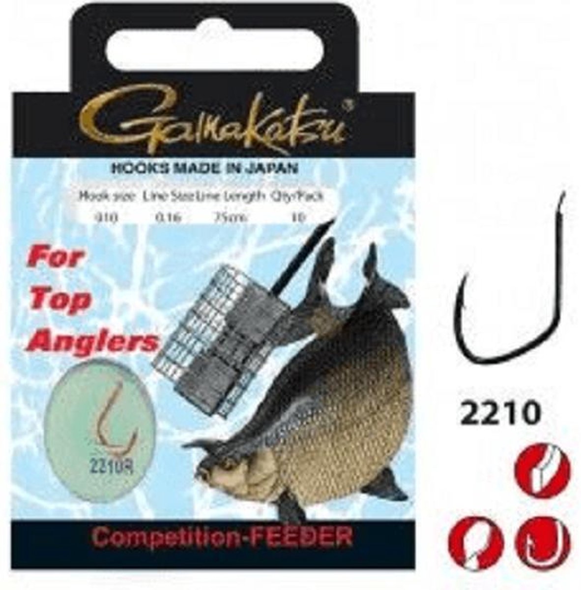 GAMAKATSU BKS-2210R BREAM-FEEDER1M COMP Lijn:  0.16 Haak:14