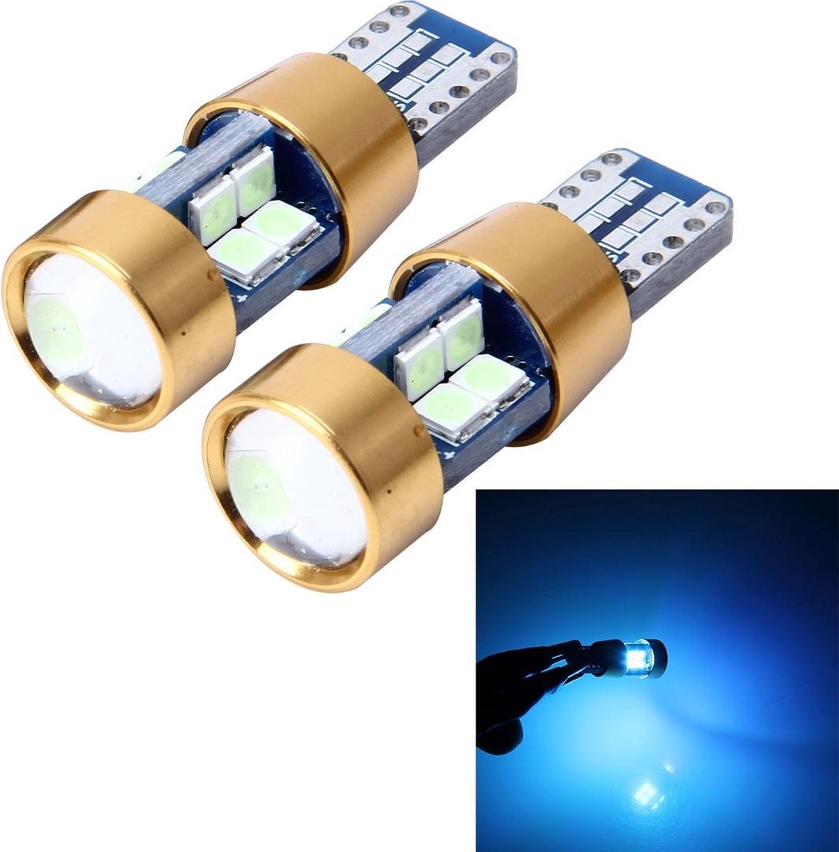 2 STUKS T10 3W foutloos autoverkeerlicht met 19 SMD-3030 LED-lamp