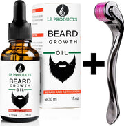 LB Products Baardgroei Olie™ 2.0 + Derma Baard Roller - 30 ml