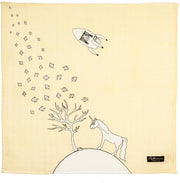 Pellianni: MUSLIN DOEK EENHOORN GEEL 75x75cm