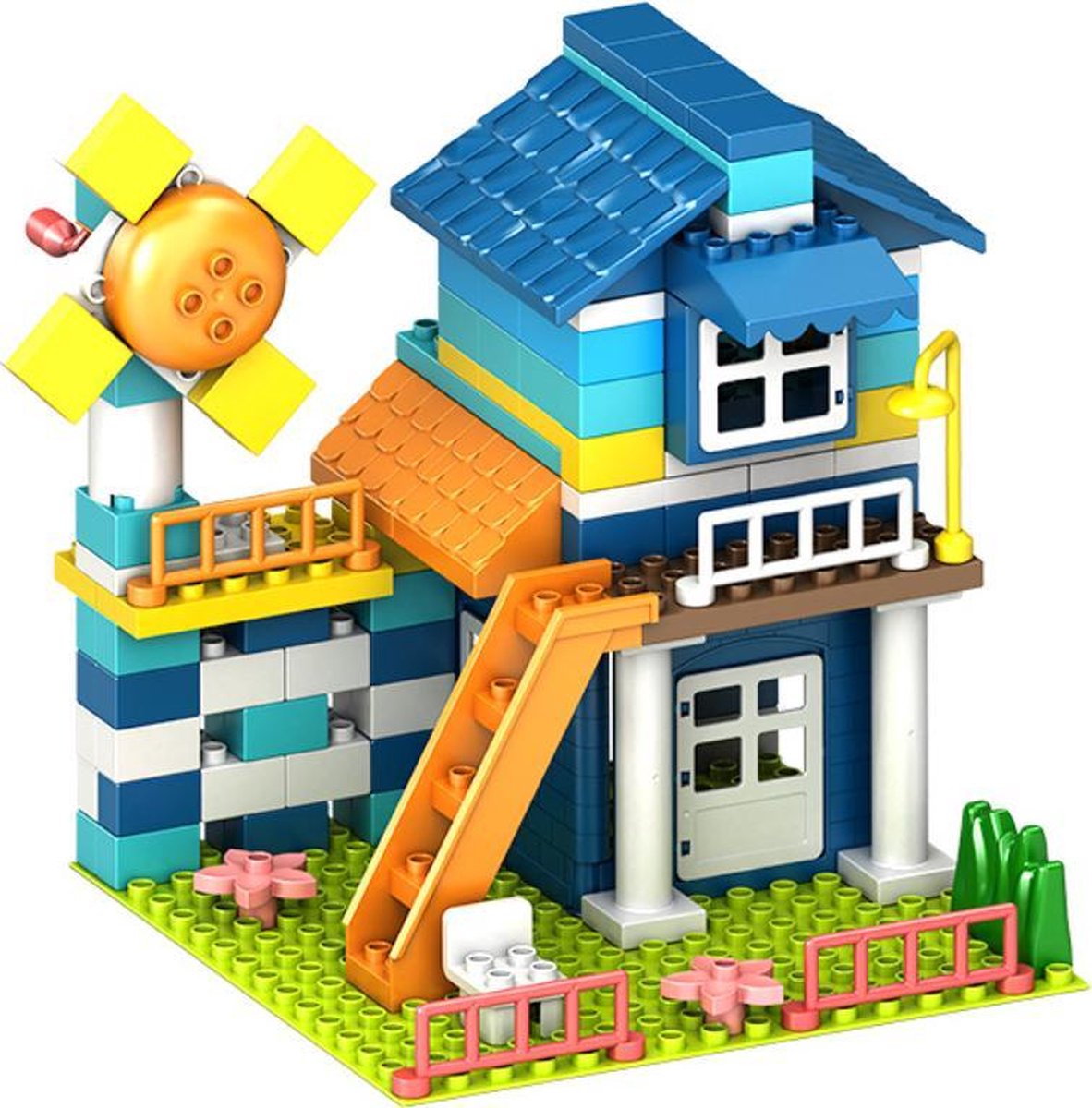 Bouwblokken 140 delig - Mijn Eerste Huisje Creaties  - Voordeelverpakking - Bouwstenen compatibel met Duplo