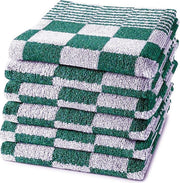 Homéé® Keukendoek 50x50 cm - Holland Art geblokt - 100% katoen - 6 stuks groen - wit