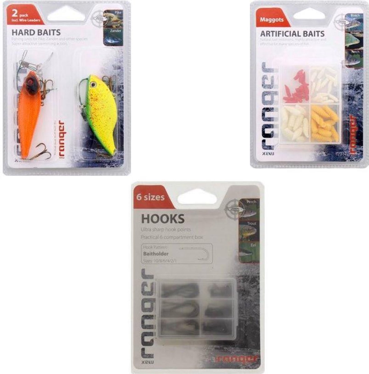 Visset - Hengelsport - Visaccessoires - Vis - 3delige set - Vislijn -Kunst aas - Vis haken - Blinkers - Hard aas