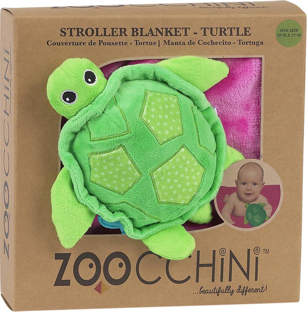 Zoocchini knuffeldeken Schildpad - Roze
