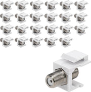 kwmobile 24x F-connector voor coax kabels - F-stekkers voor DVB-S en DVB-S2 aansluiting - Snap-in systeem - Voor patchpanelen en netwerkcontactdozen