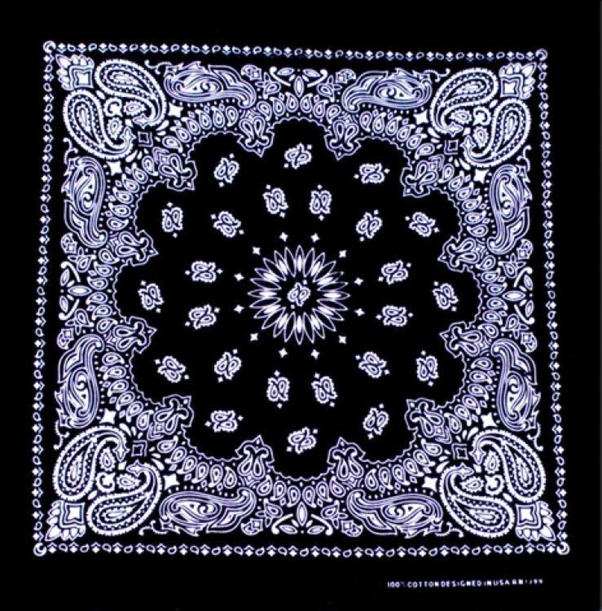 Bandana bloem Zwart