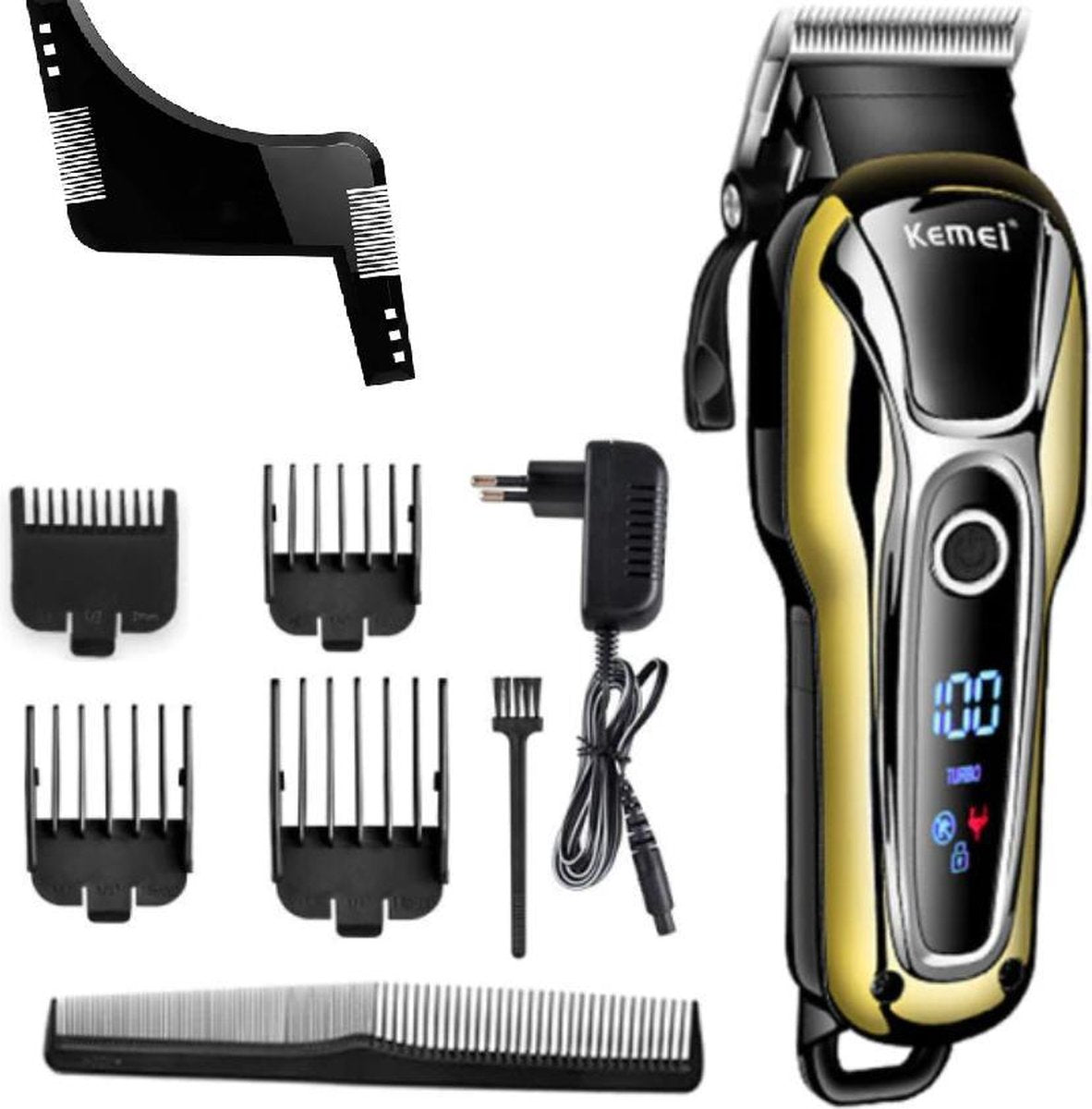 Kemei KM-1990 Tondeuse + Baardstyler – Draadloze Tondeuse – Trimmer – Mannen