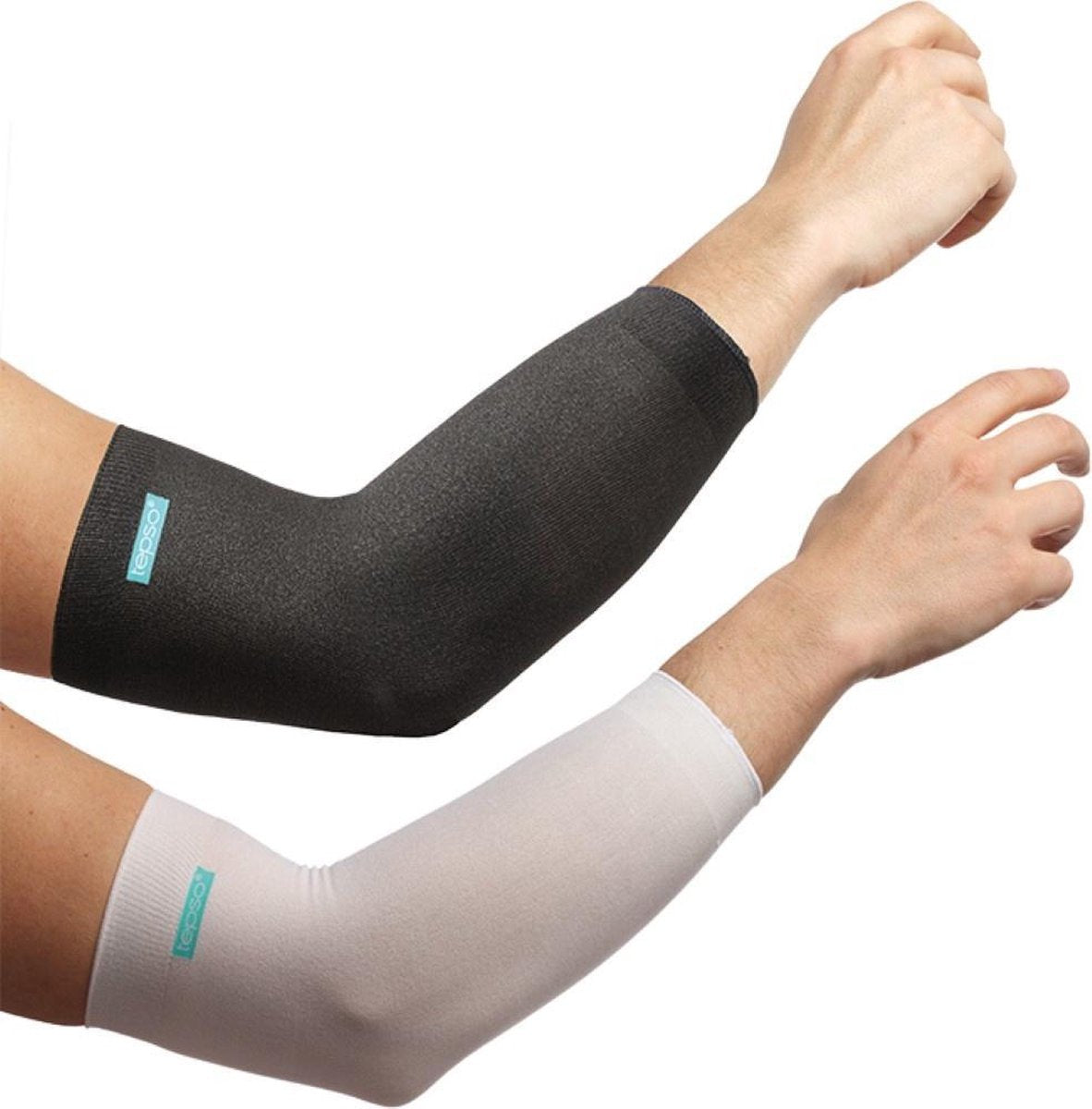 Eczeem elleboog | psoriasis elleboog beschermers Tepso®|  1 stuk | Maat: L | 30 cm in lengte. | Kleur: Donkergrijs | Zeer lange levensduur