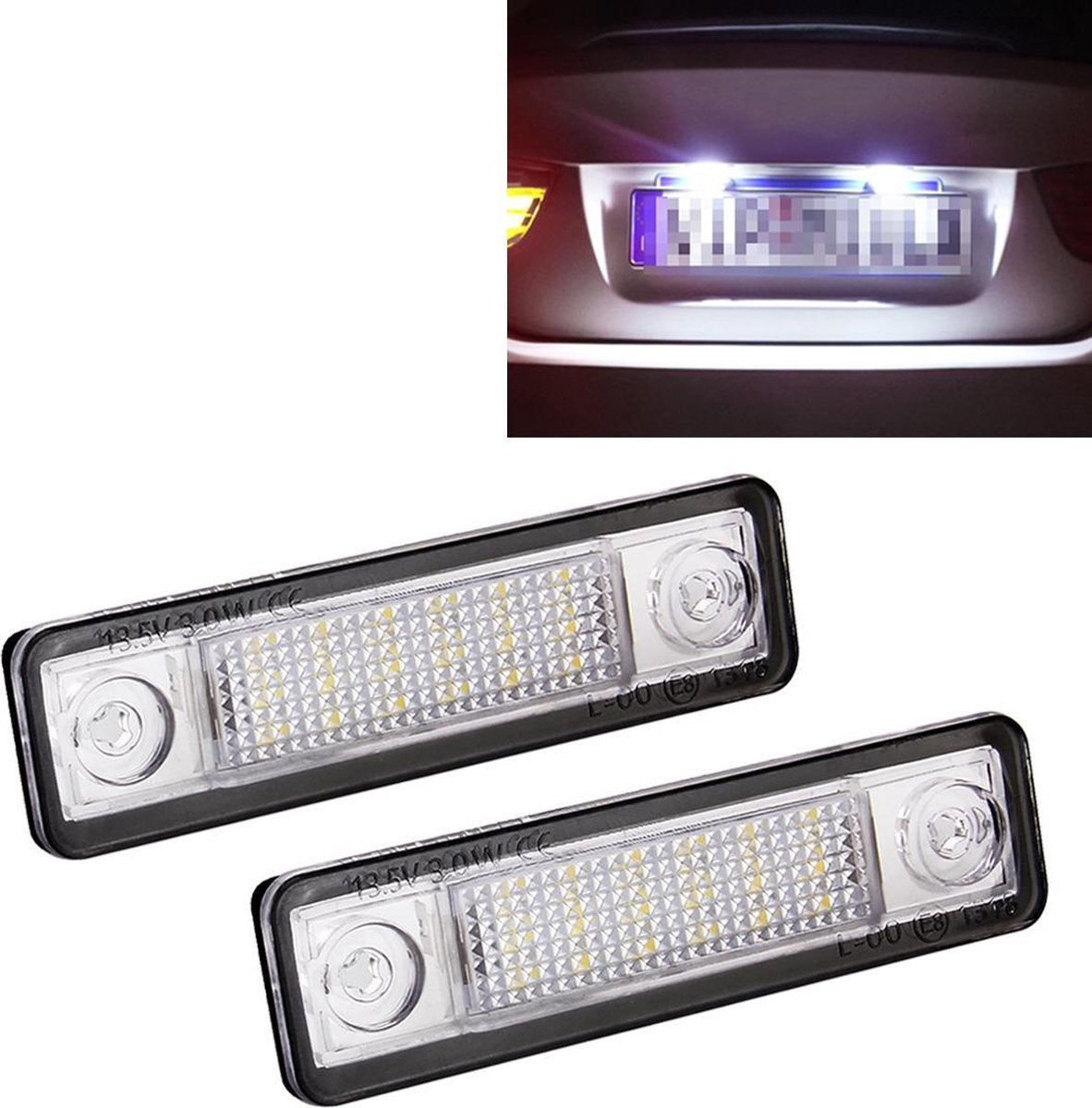 2 STKS DC 12V 2W 120LM 6000K LED Kentekenverlichting 18-SMD Lampen Lampen voor Astra F 91-98