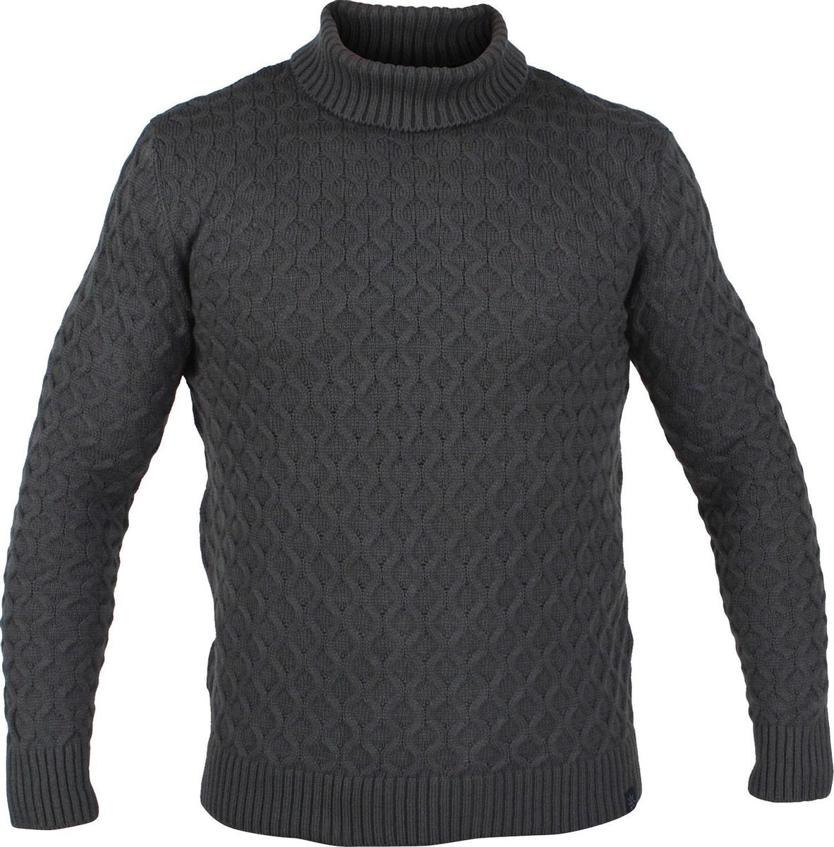 Ferlucci - Exclusieve Heren Trui Col - Grof Gebreid - Model Tito - Antraciet