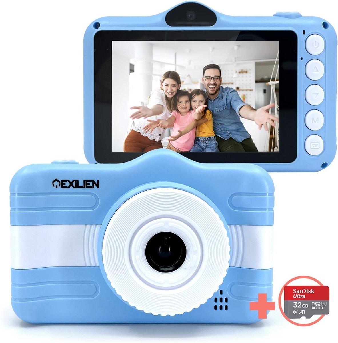 Exilien HD kindercamera 1080P incl. 32 GB Micro SD card- digitale kindercamera-kindercamera-blauwe kindercamera -kindercamera jongen -3