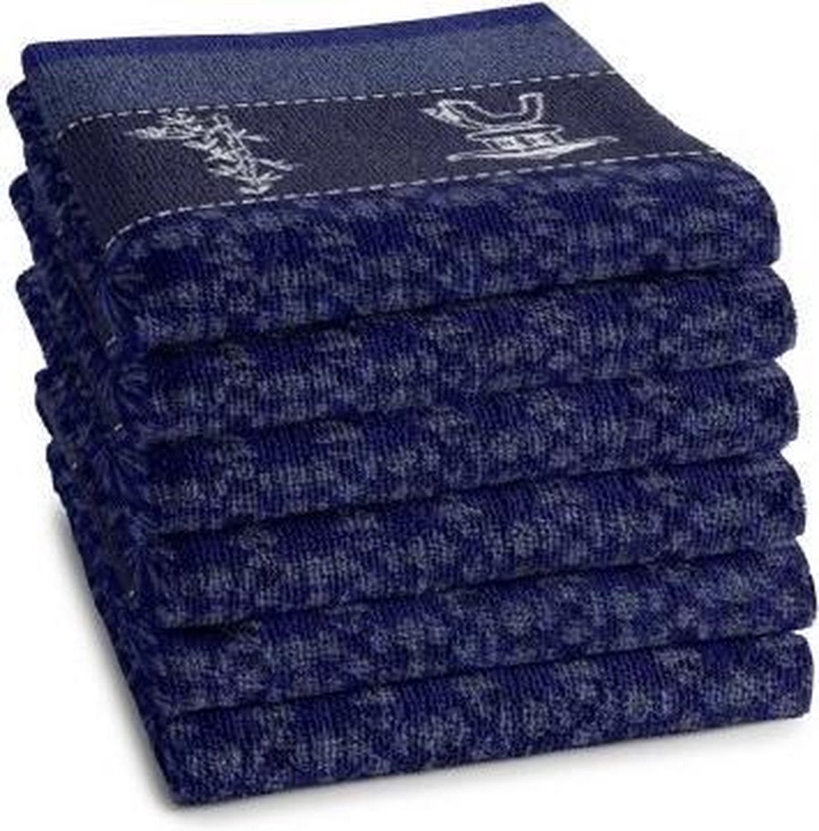 DDDDD Haru - Keukendoek - 50x55 cm - Set van 6 - Indigo