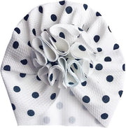 Baby Haarband -Baby Tulband - Baby Haaraccessoires Meisje - 0 tot 12 maanden Wit/zwart Bloem