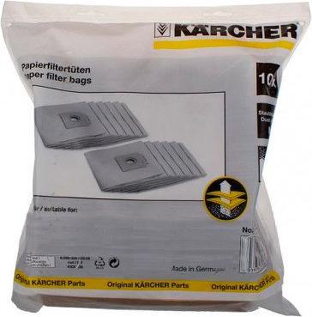 Karcher stofzuigzakken origineel - 10st - stofzakken stofzuigerzakken voor oa. T15/1