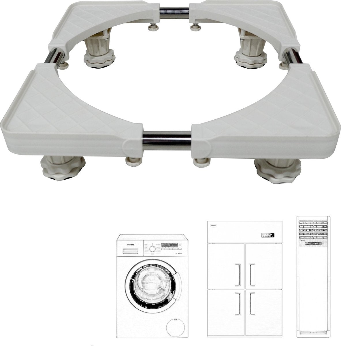 Noswo Wasmachine Verhoger - Tot 300 KG - Verstelbare Multitool - Ook geschikt voor Vaatwasser