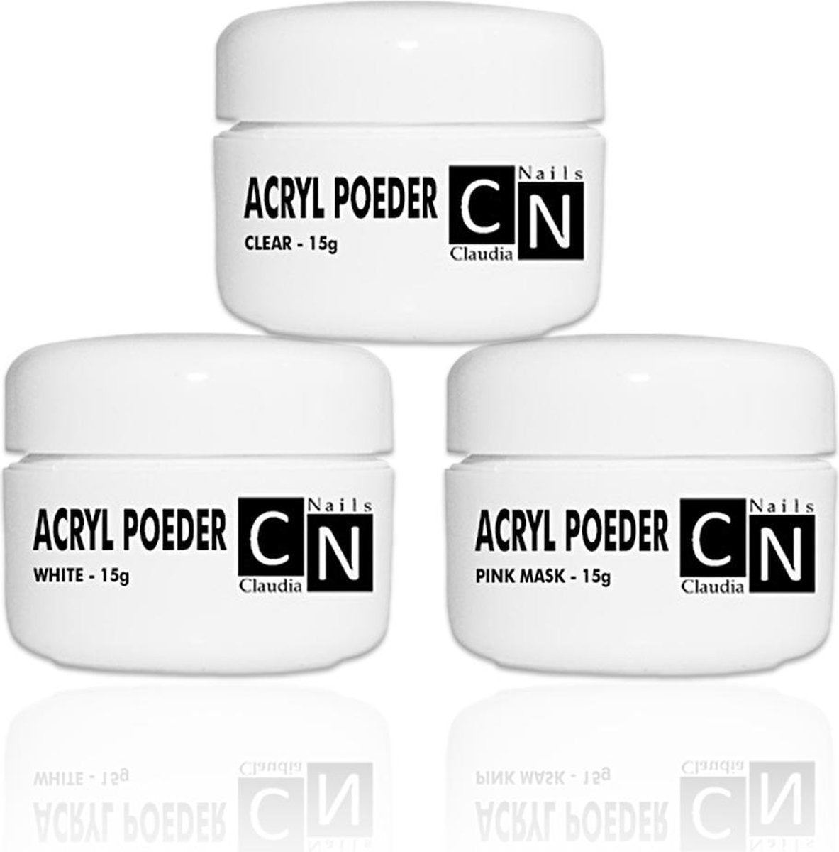 3-Delige Acryl Poeder Set /Acrylpoeder Nagels/Acrylpoeder/ Wit
