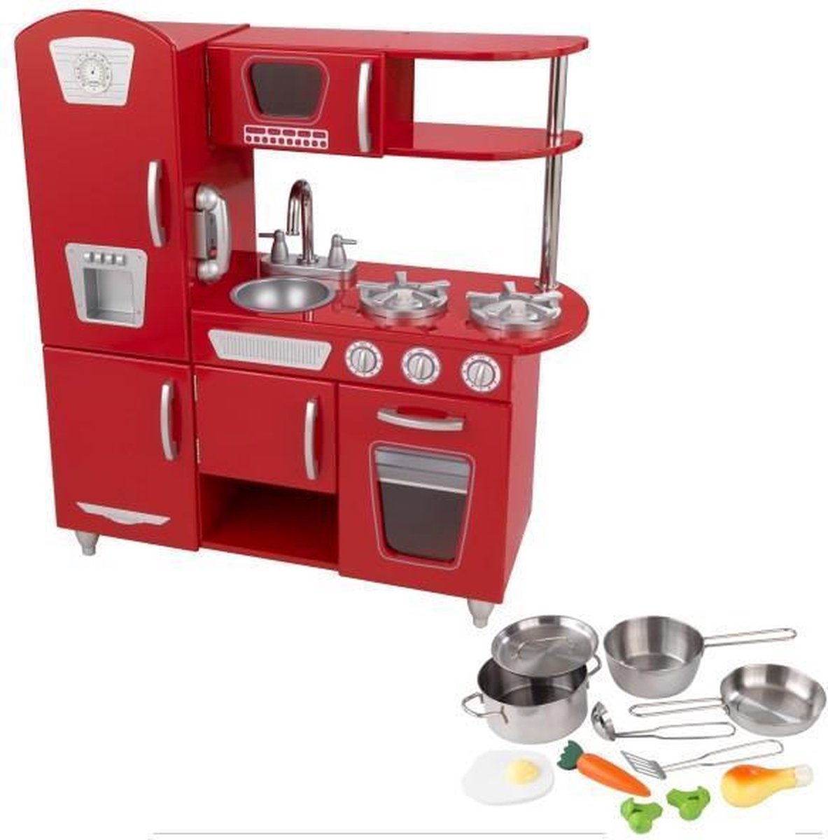 Kidkraft Rode Vintage Keuken Met Pannenset