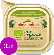 Almo Nature  Bio Organic Maintenance Natvoer voor Honden - 32 x 100 gram - met Kip en Groenten