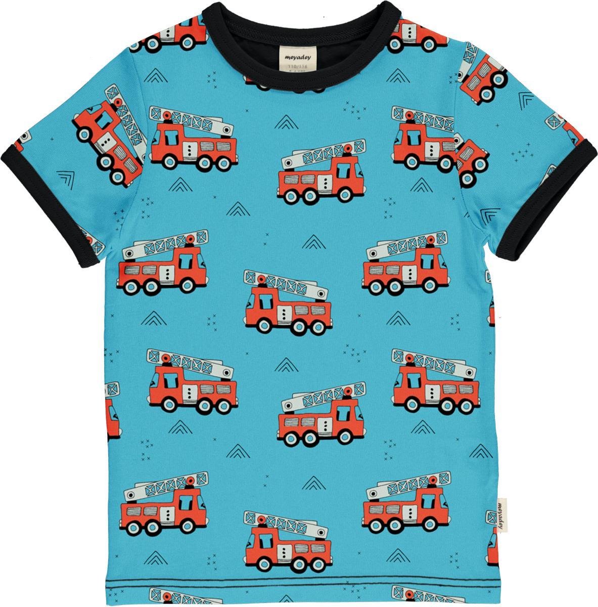Meyadey T-shirt SS |FIRE TRUCKS| Maat 86/92