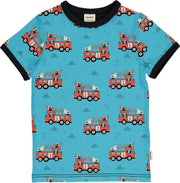 Meyadey T-shirt SS |FIRE TRUCKS| Maat 86/92