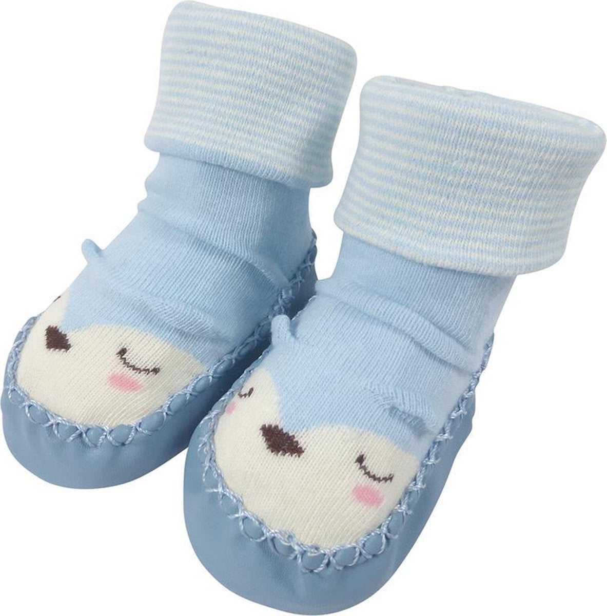 Babyslofjes Diertje Blauw - Anti-slip - 12-18 maanden