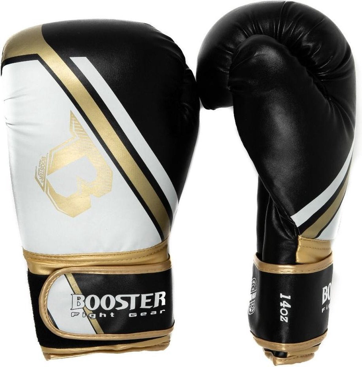 Booster (kick)bokshandschoenen BT-Sparring V2 Zwart/Goud/Wit 12oz