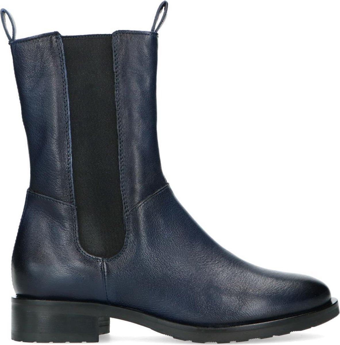 Manfield - Dames - Navy leren chelsea boots - Maat 38