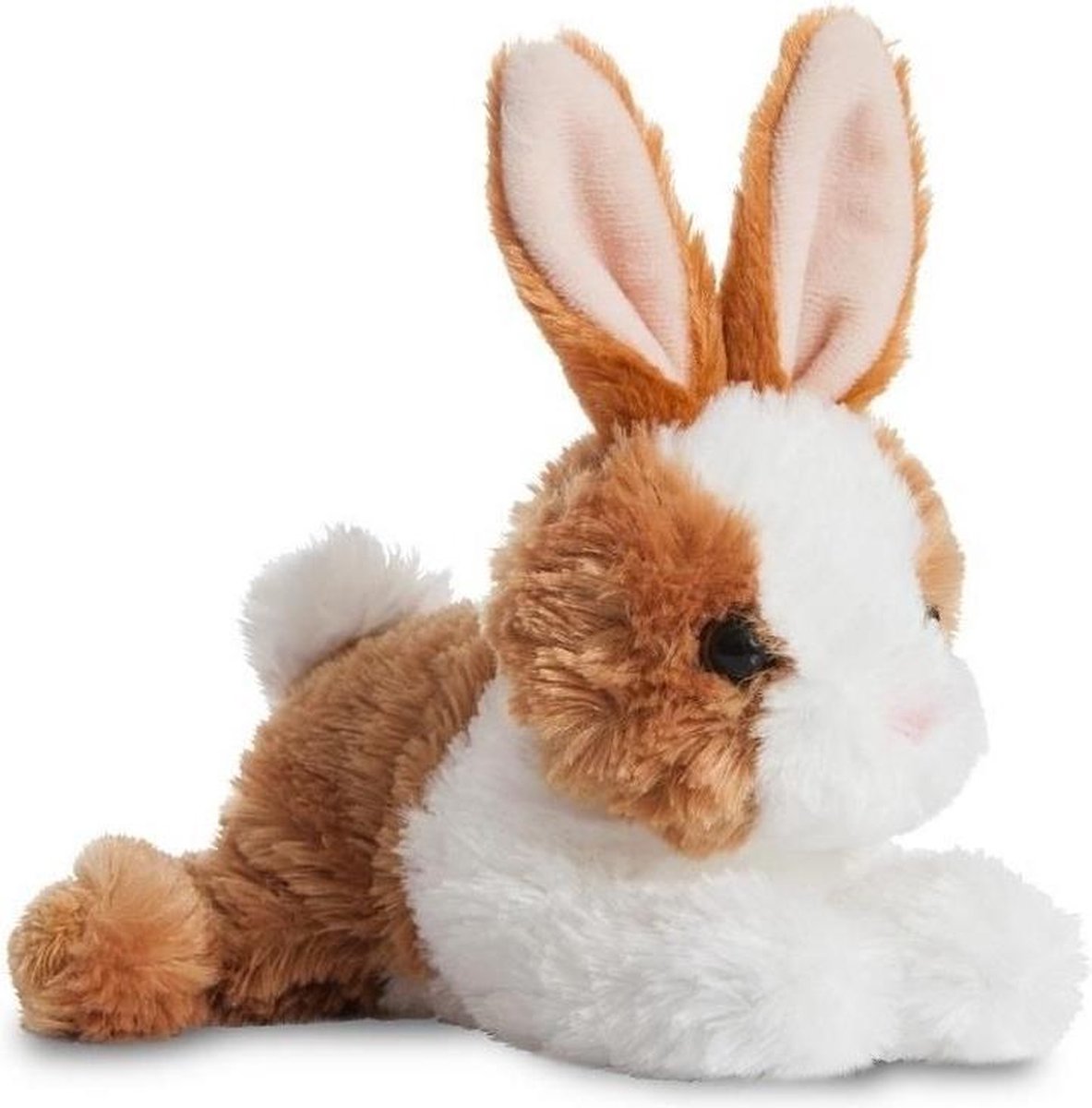Pluche wit/bruine konijn/haas knuffel 20 cm - Konijnen/hazen bosdieren knuffels - Speelgoed voor peuters/kinderen