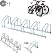 Fietsenrek - Fietsrek -Fietsstandaard - Voor 5 fietsen - Muurmontage mogelijk - 130 x 33 x 27 cm - Verzinkt staal