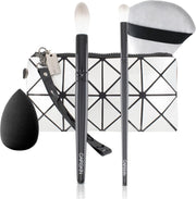 CAIRSKIN Premium Fuse Blender Kit - Beauty Blender & Powder Puff  - 2 Soft Blending Brushes for Eyeshadows and Natural Concealer and Foundation Application + Beauty Bag