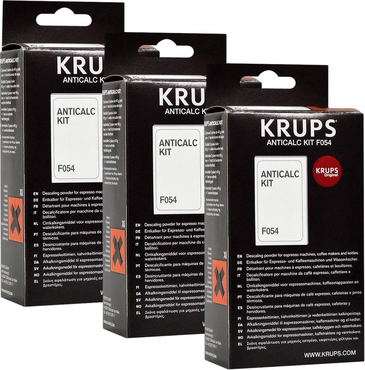 3X Krups Ontkalkingset F054 / F054001B Huishoudelijke apparaten Poeder ontkalker