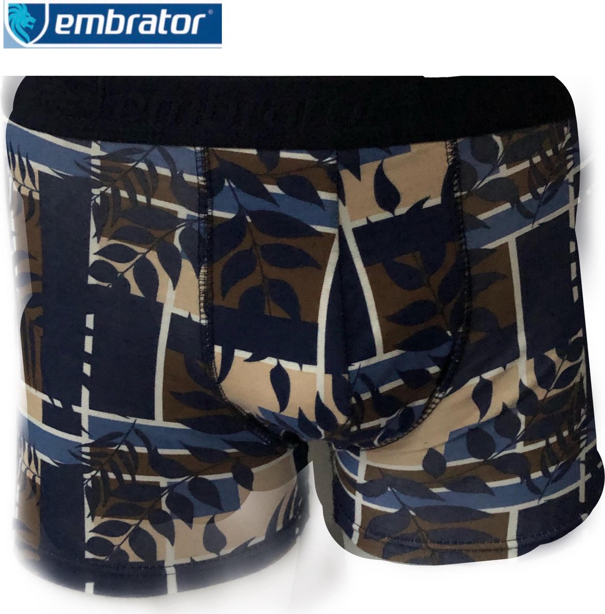 Embrator heren Boxershort leaves donkerblauw maat XXL