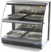 Warmhoudvitrine 4x 1/2 GN - 63 cm - 2 Etages Gesloten - RVS - Temperatuur 30 tot 90 Graden - Glazen Deuren - Horeca Warmhoudkast - Maxima