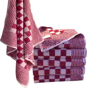 Homéé Keukendoek - scherp rood / wit - 100% katoenen badstof - set van 6 stuks - 60 x 60 cm