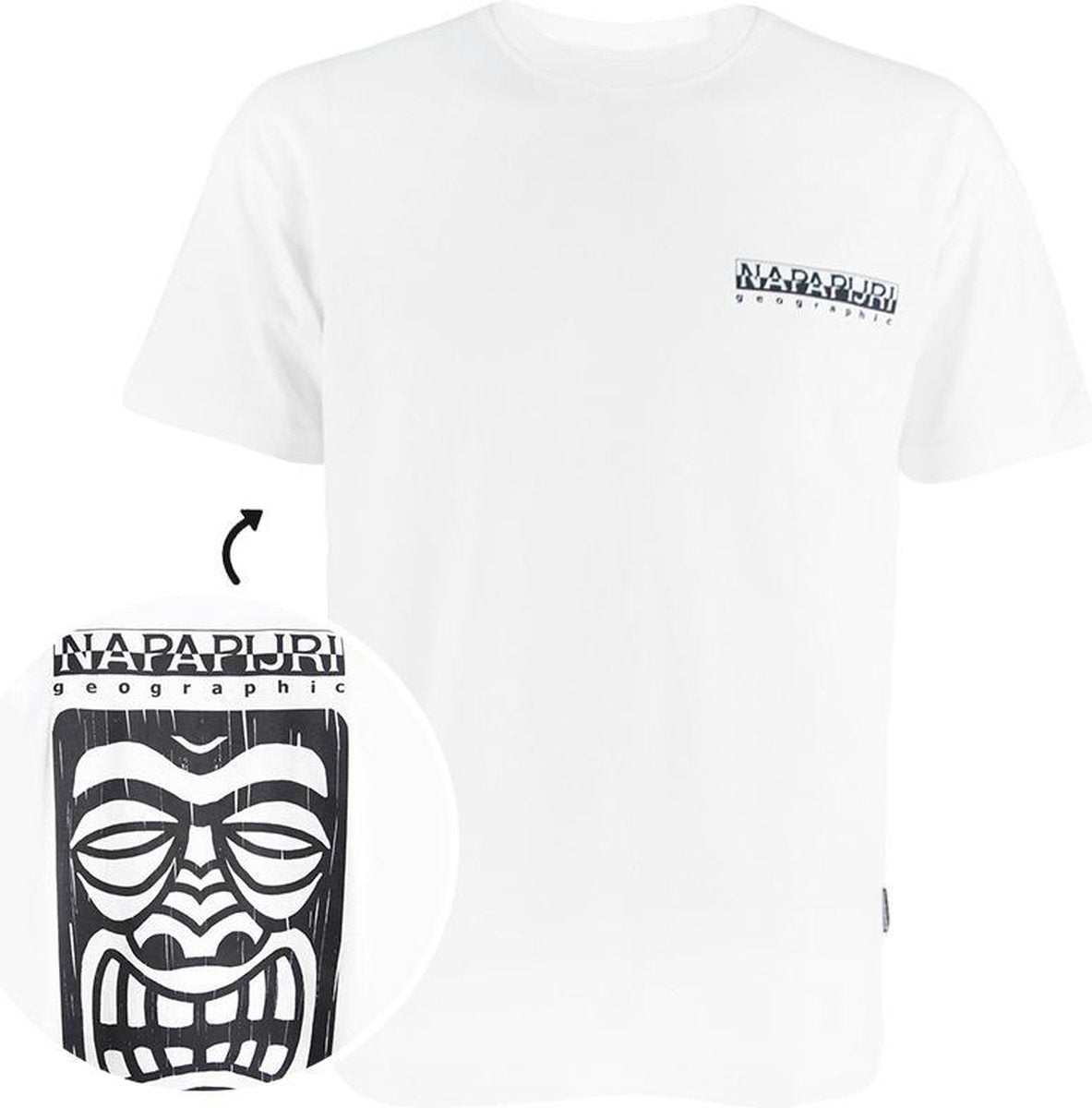 Napapijri haena O-hals logo shirt wit - L