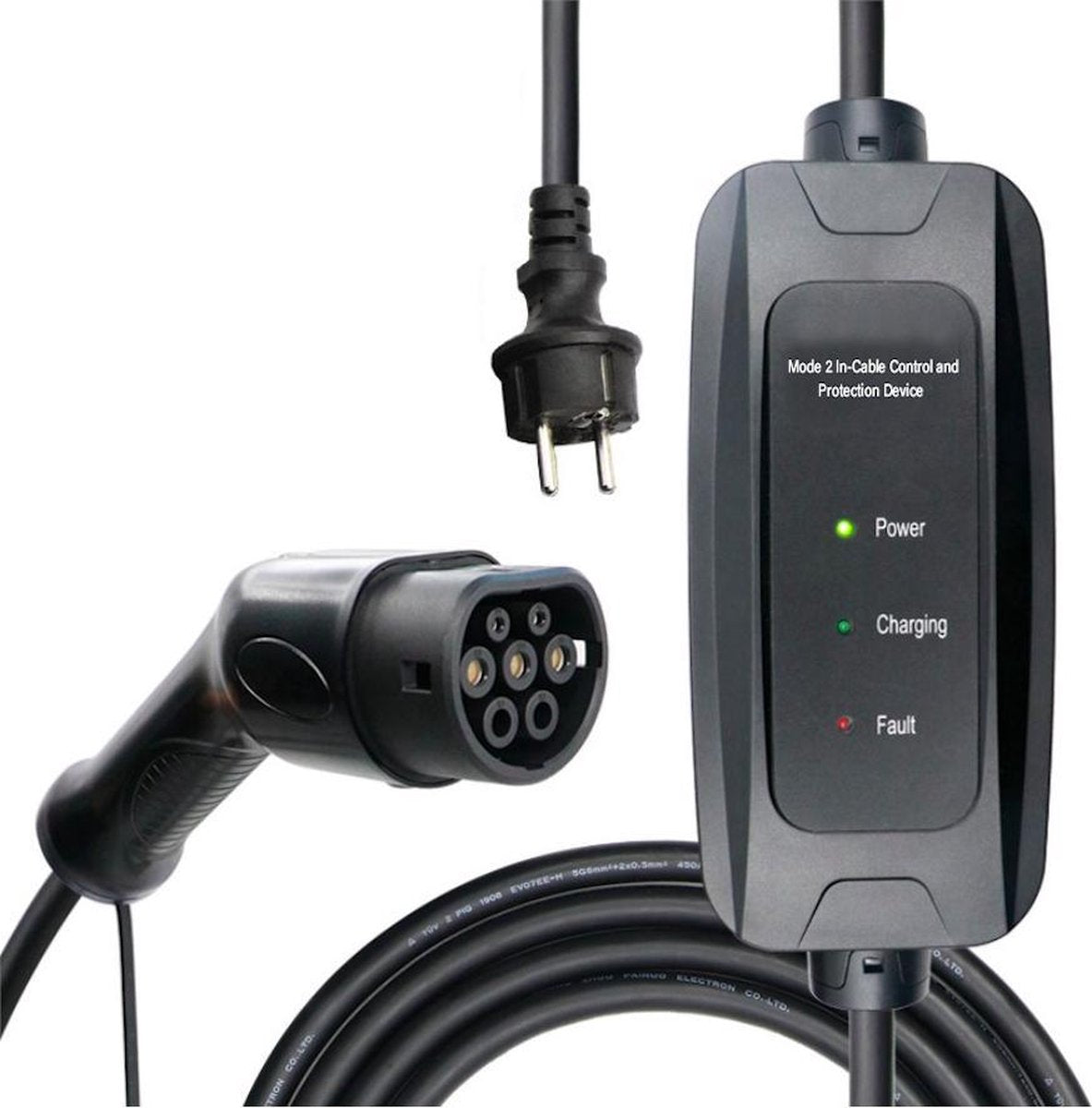 Eccoter mobiele thuislader | type 2 - schuko stekker 16A | 5 meter