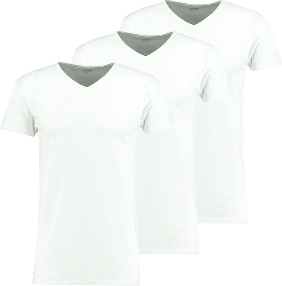 Zeeman heren T-shirt korte mouw - wit - maat S - 3 stuks