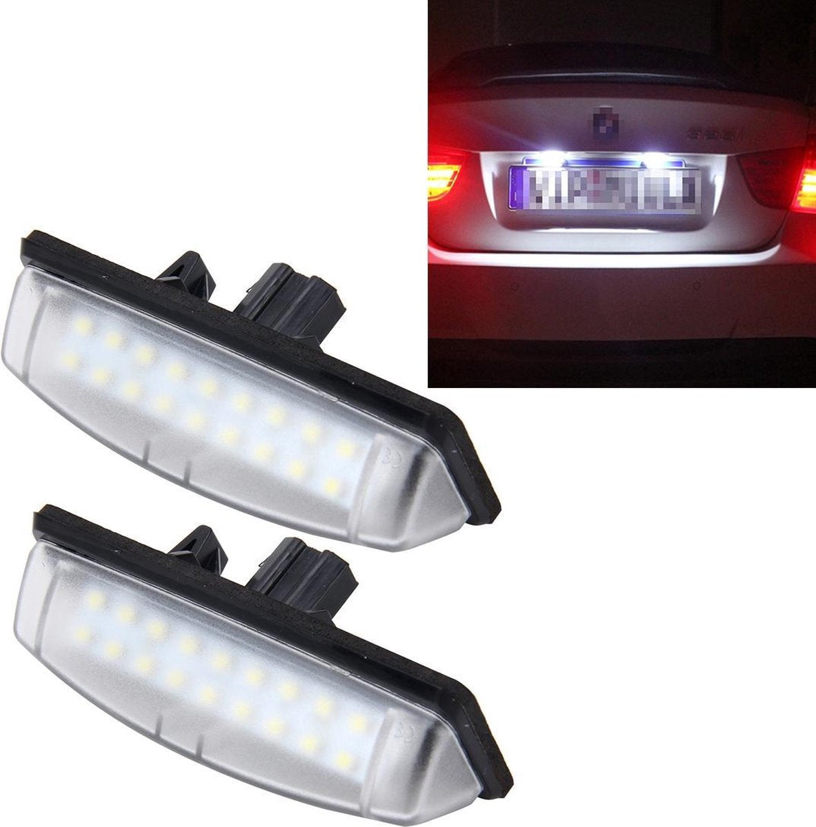 2 STKS Kentekenplaatverlichting met 18 SMD-3528 Lampen voor Toyota