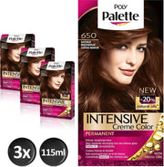 Poly Palette 650 Kastanje Middenbruin Haarverf - 3 stuks - intensieve
